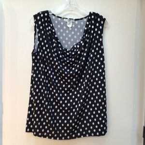 Claudia Richard Polka-dotted blouse black/white 1x